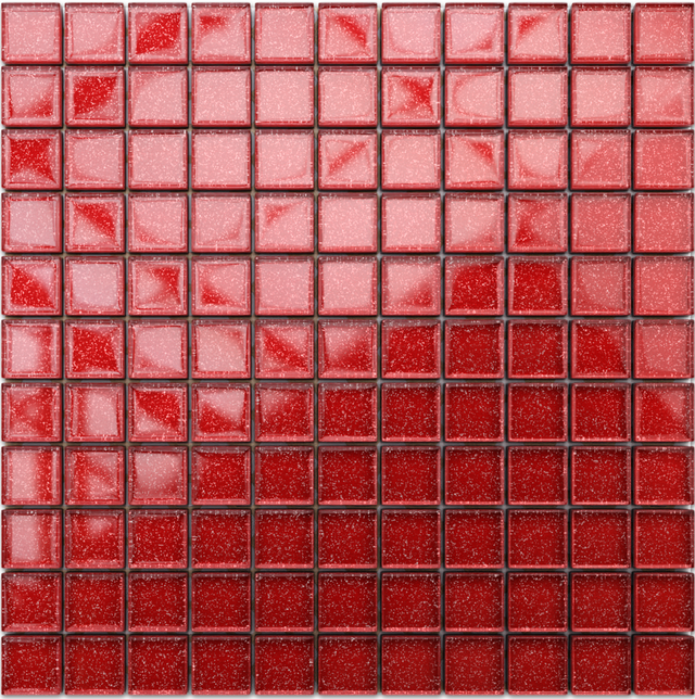Mosaico in vetro su rete per bagno o cucina 30 cm x 30 cm - Bright red