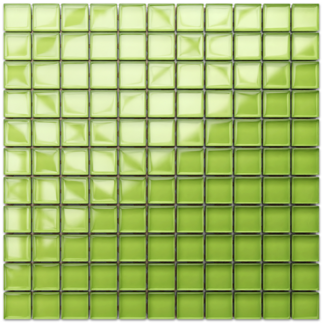 Mosaico in vetro su rete per bagno o cucina 30 cm x 30 cm - Green paradise
