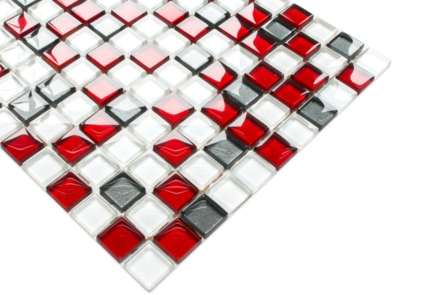 Glass mosaic on mesh for bathroom or kitchen 30 cm x 30 cm - Modern art