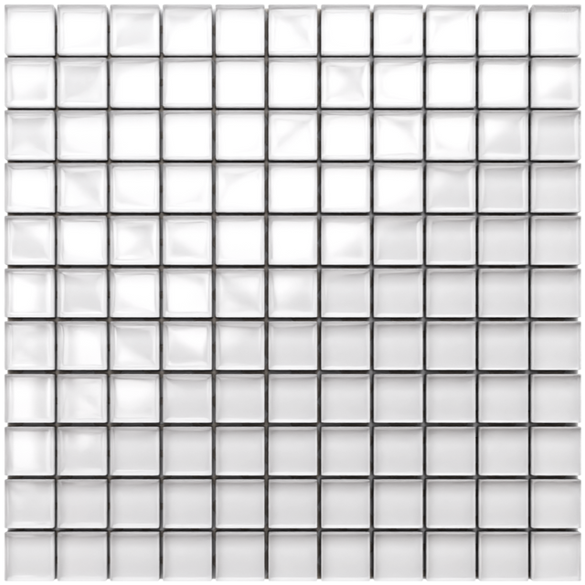 Glass mosaic on mesh for bathroom or kitchen 30 cm x 30 cm - Perfect white