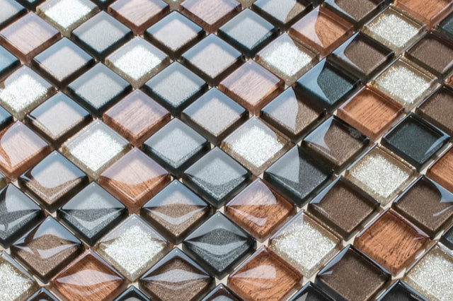 Mosaico in vetro su rete per bagno o cucina 30 x 30 cm - Old school