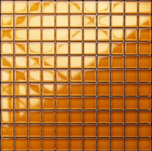 Mosaico in vetro su rete per bagno o cucina 30 x 30 cm - Caramel