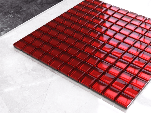 Glass mosaic on mesh for bathroom or kitchen 30 cm x 30 cm - Bloody Mary
