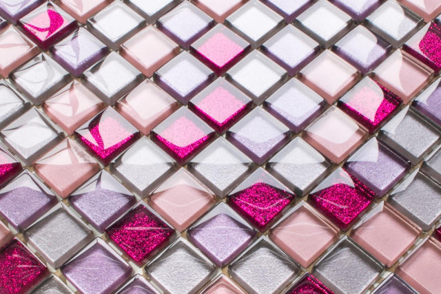 Mosaico in vetro su rete per bagno o cucina 30 x 30 cm - Barbie