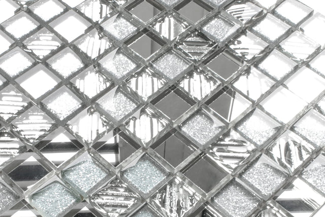 Mosaico in vetro su rete per bagno o cucina  30 cm x 30 cm - Moonlight mirror