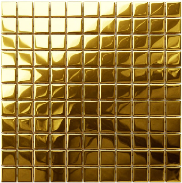 Mosaico in vetro su rete per bagno o cucina 30 cm x 30 cm – Pure gold