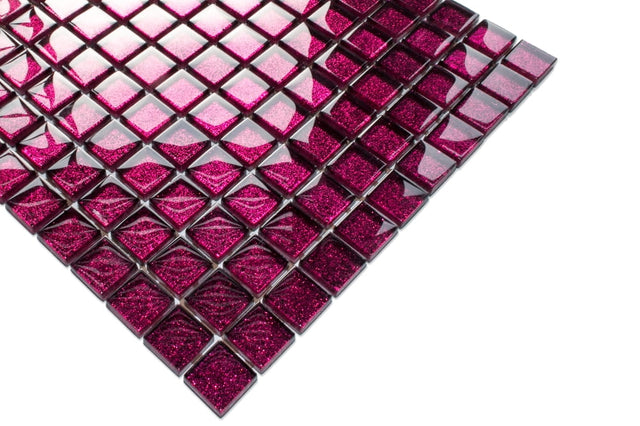 Mosaico in vetro su rete per bagno o cucina 30 cm x 30 cm - Lilac sand