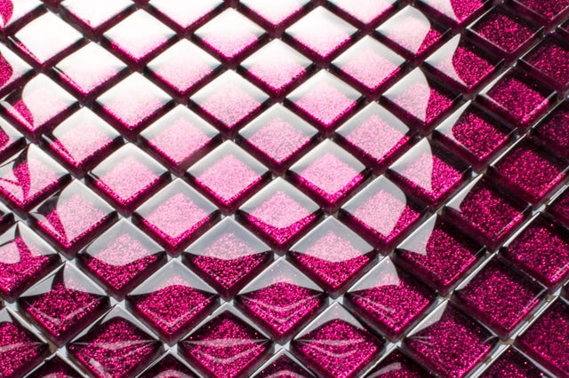 Mosaico in vetro su rete per bagno o cucina 30 cm x 30 cm - Lilac sand