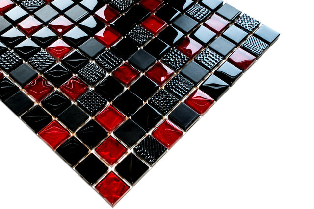 Mosaico in vetro su rete per bagno o cucina 30 cm x 30 cm - Milan city