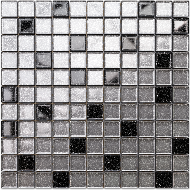 Mosaico in vetro su rete per bagno o cucina 30 cm x 30 cm - Hades