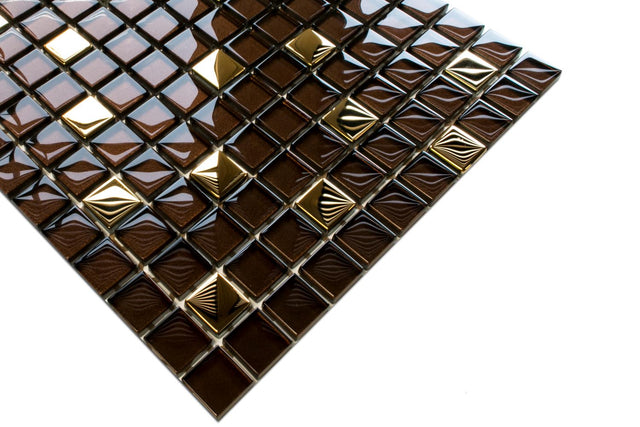 Glass mosaic on mesh for bathroom or kitchen 30 cm x 30 cm - Nemesis