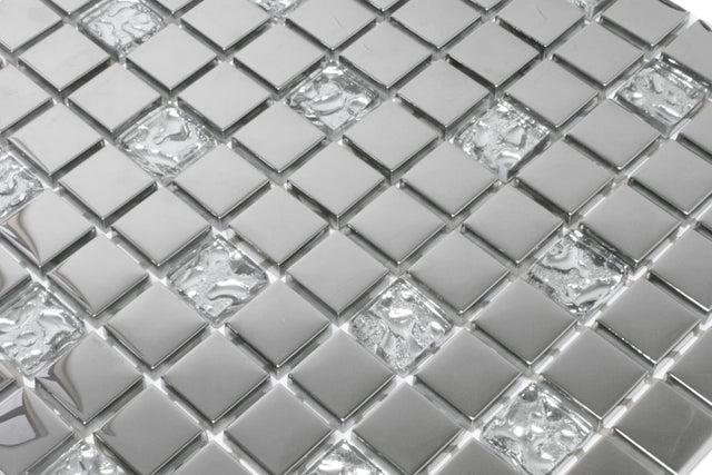 Mosaïque en verre sur filet pour salle de bain ou cuisine 30 x 30 cm - Selene