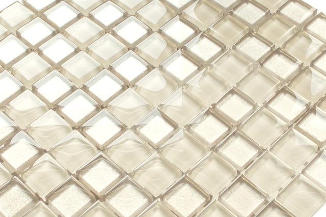 Mosaico su rete in vetro per bagno o cucina 30 x 30 cm - Macchiato
