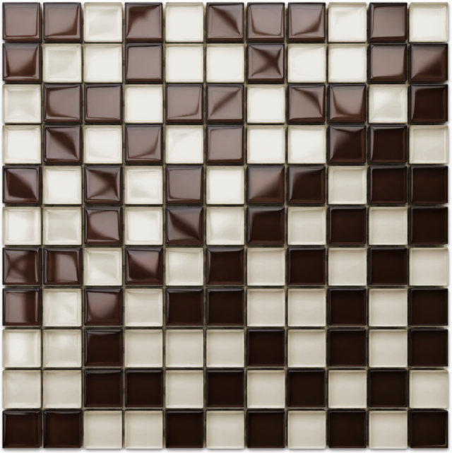 Mosaico su rete in vetro per bagno o cucina 30 x 30 cm - White walnut