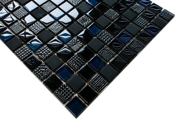 Mosaico in vetro su rete per bagno o cucina 30 cm x 30 cm - Inter