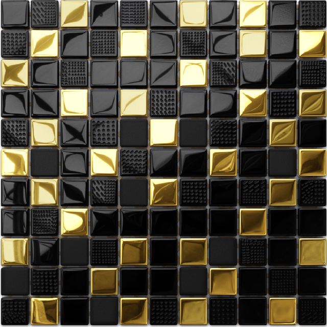 Mosaico in vetro su rete per bagno o cucina 30 cm x 30 cm - El Dorado