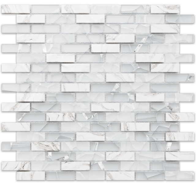 Glass mosaic on mesh for bathroom or kitchen 30 cm x 30 cm - Frank Baum