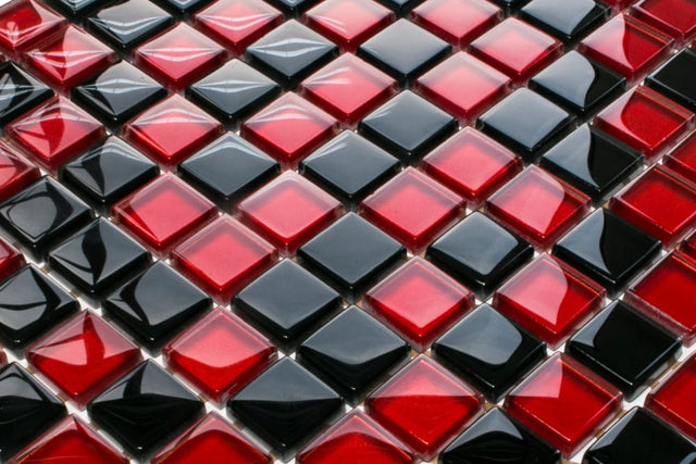 Mosaico in vetro su rete per bagno o cucina 30 cm x 30 cm - Milan