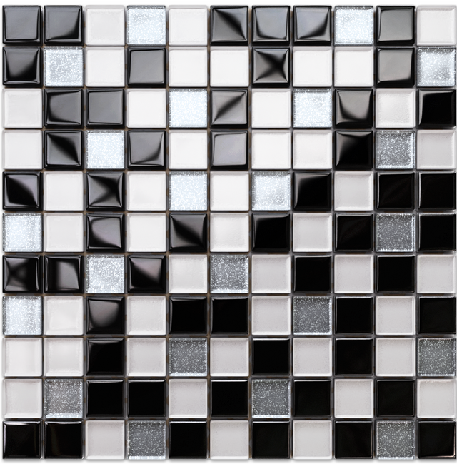 Mosaico in vetro su rete per bagno o cucina 30 cm x 30 cm - Moonwalk