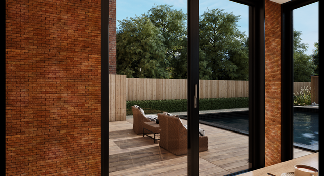 Mosaico in mattone macinato per esterno, 30 cm x 30 cm - Indian brick