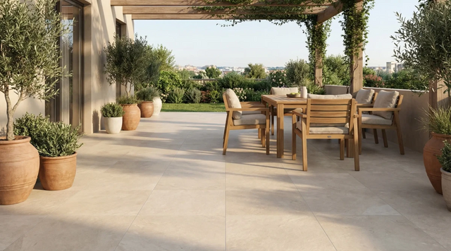 Piastrella per pavimento Napolitano light beige per esterno 60 x 60 cm Sp. 2cm rettificato - effetto pietra R11