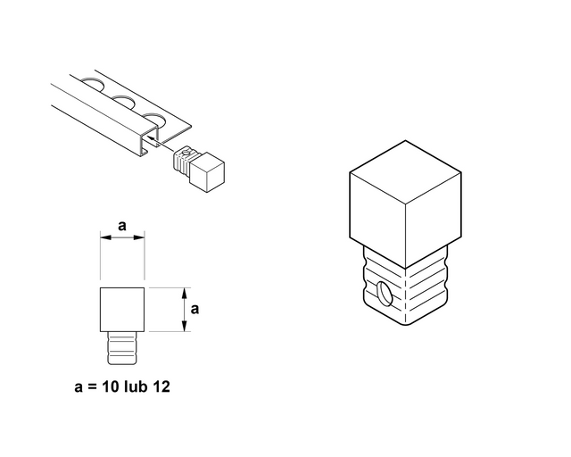 Corner finish for rectified stainless steel profiles QS black satin rectified