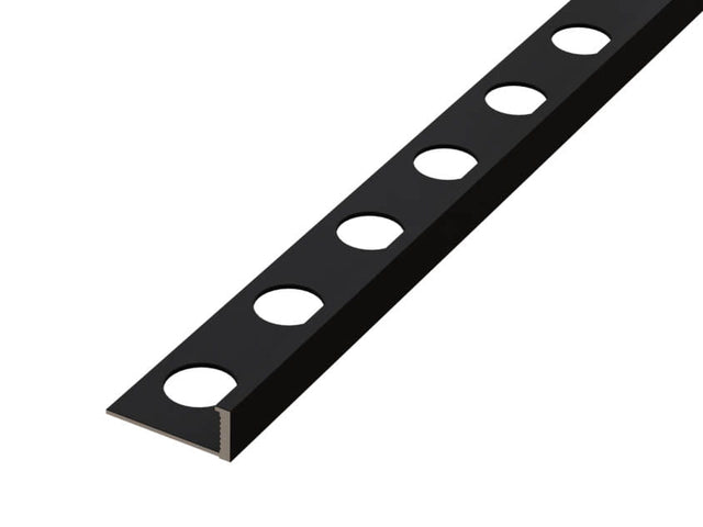 Profilo AIL di finitura angolare in alluminio verniciato a polvere nera, opaco