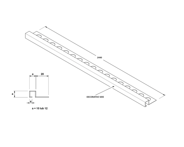 Profil décoratif d'angle QS rectifié en acier inoxydable noir satiné