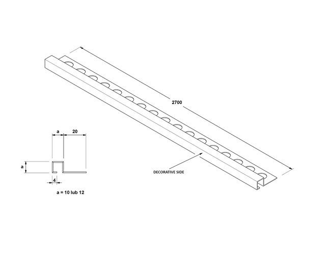 Profil décoratif d'angle QS rectifié en acier inoxydable noir satiné