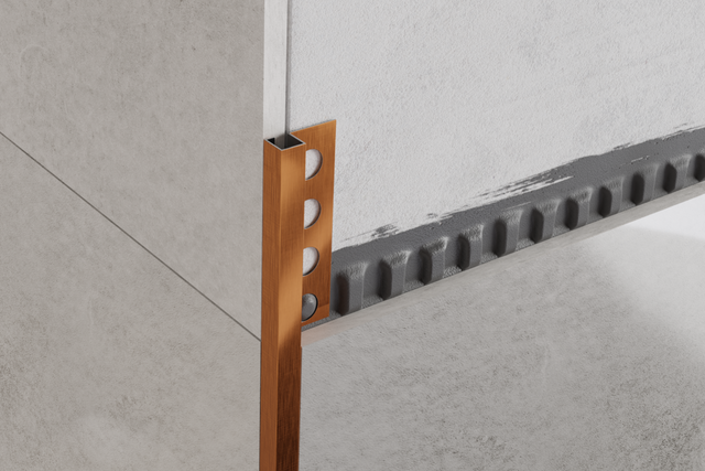 Profilo decorativo QS angolare rettificato in acciaio inossidabile rame satinato