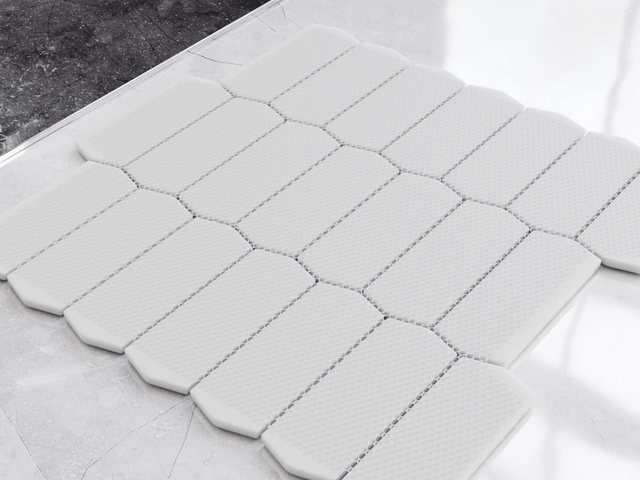 Ceramic mosaic on mesh for bathroom or kitchen 29.7 cm x 28.8 cm - Caotic grey