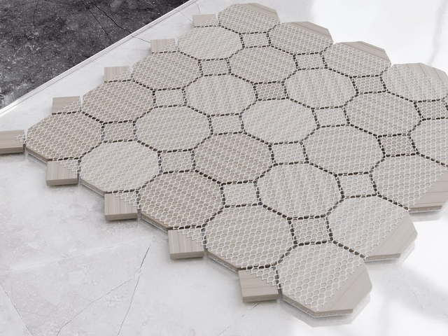 Mosaico in ceramica su rete per bagno o cucina 29.3 cm x 29.3 cm - Castel del Monte