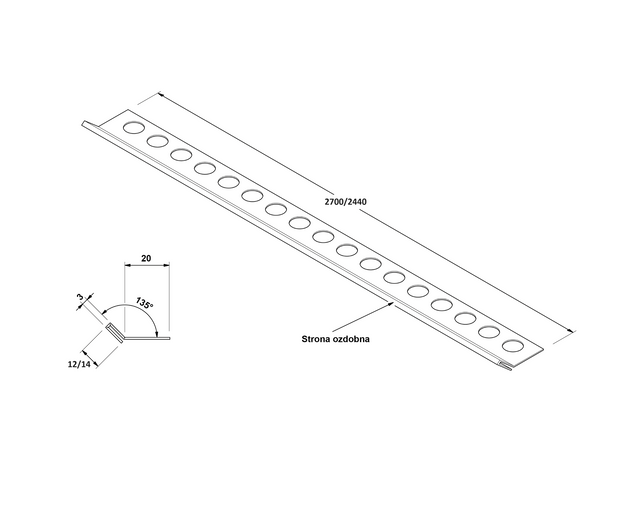 Profilé décoratif en acier inoxydable argenté brillant, angle droit rectifié Rs