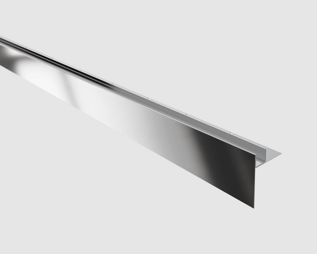 Profilo vetro doccia e pavimento destro argento lucido