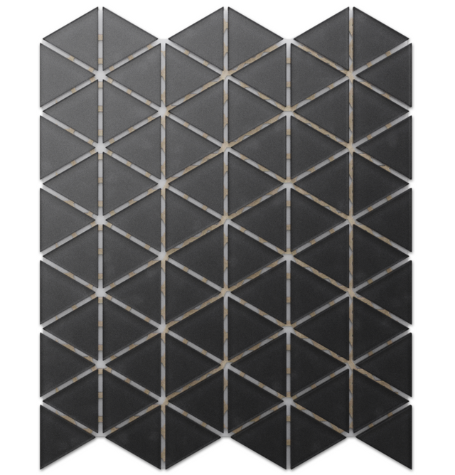 Mosaico in vetro su rete per bagno o cucina 26,3 cm x 30,3 cm - Back to Black