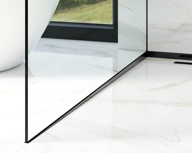 Profilo vetro doccia e pavimento sinistro nero lucido