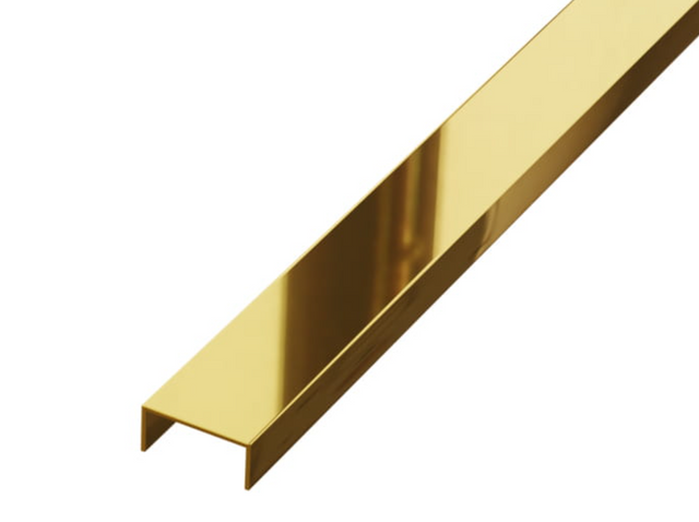Profilo U di raccordo in acciaio inossidabile rettificato oro lucido