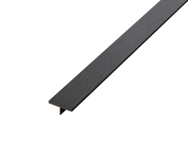 Decorative profile Ts rectified joint cover in black satin stainless steel