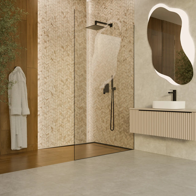 Mosaico in gres su rete per bagno o cucina 17.2 cm x 29.8 cm - Earth Pulse mini chevron