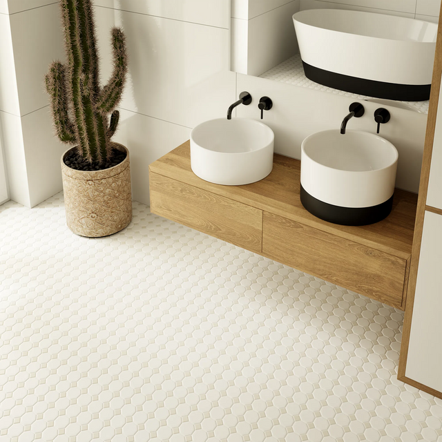 Mosaico in ceramica su rete per bagno o cucina 29.3 cm x 29.3 cm - Castel del Monte