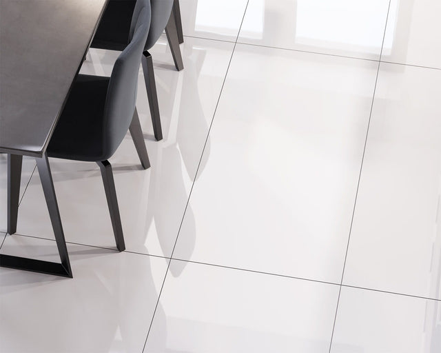 Rectified tile for floor or internal wall 60 cm x 120 cm - Swiss White Grey
