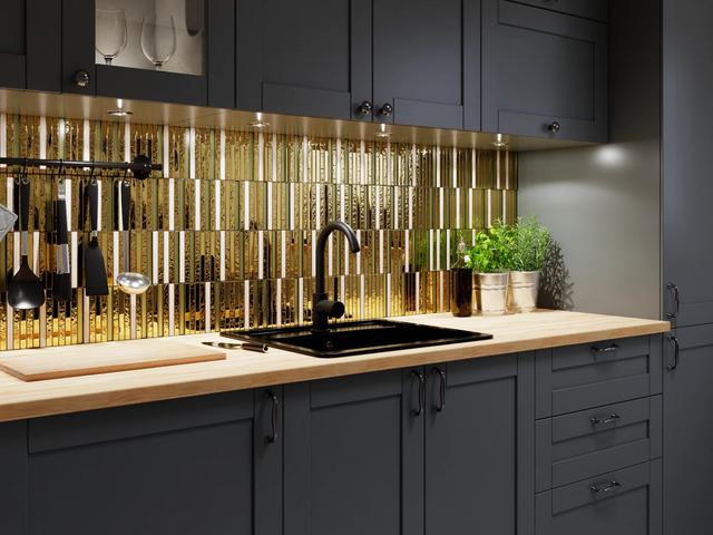 Mosaico in vetro su rete per bagno o cucina 30.5 cm x 29.5 cm - Egyptian Piano