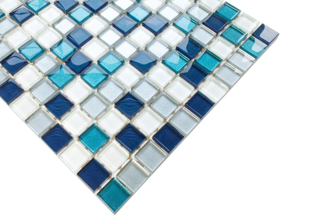 Mosaico in vetro su rete per bagno o cucina 30 x 30 cm - Topaz