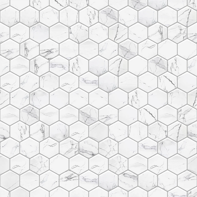 Ceramic mesh mosaic for bathroom and kitchen, ceramic 25.5 cm x 29.2 cm - Marble Venom