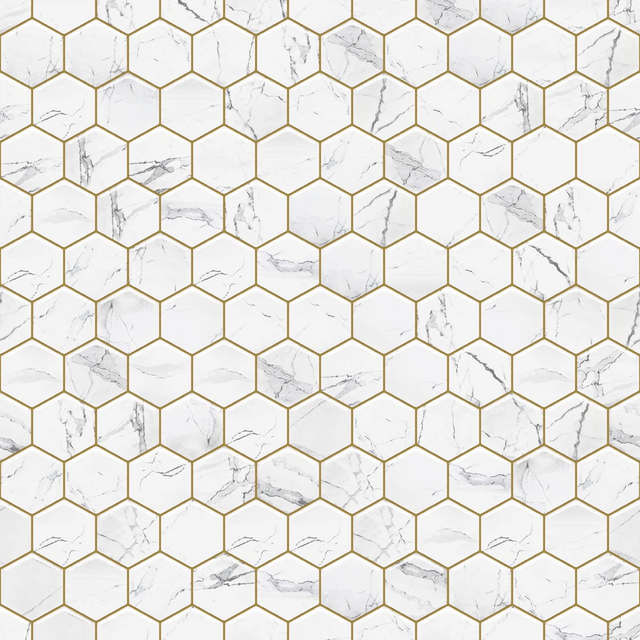 Ceramic mesh mosaic for bathroom and kitchen, ceramic 25.5 cm x 29.2 cm - Marble Venom