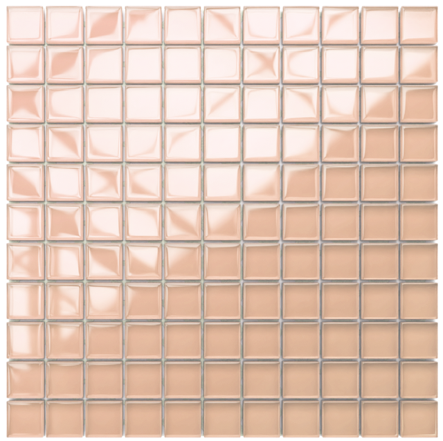 Mosaico in vetro su rete per bagno o cucina 30 cm x 30 cm -  Salmon