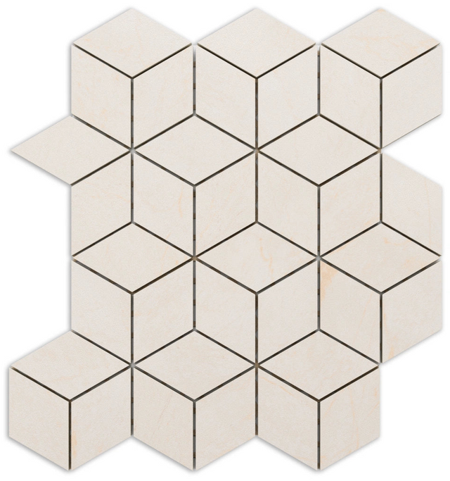 Mosaic on mesh in porcelain stoneware for bathroom or kitchen 30.5 cm x 26.5 cm - Maple diamond
