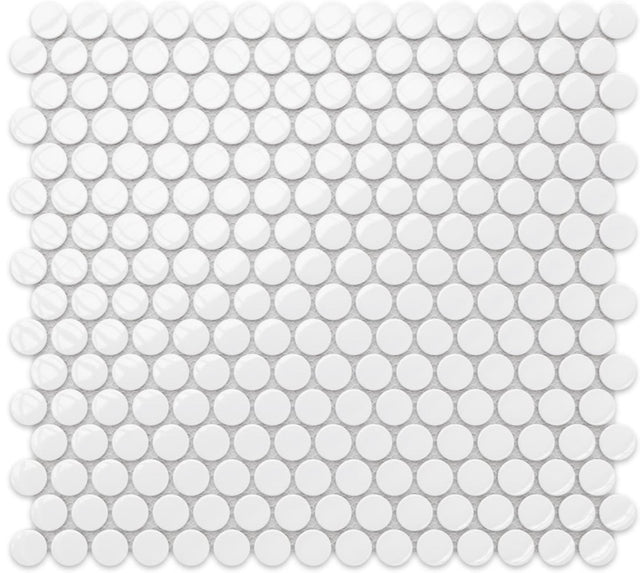 Mosaico in ceramica su rete per bagno o cucina 29.3 x 31.7 cm - Snowballs