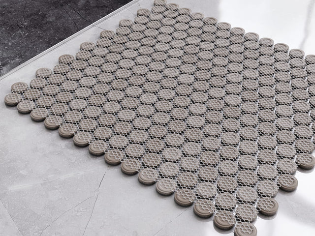 Mosaico in ceramica su rete per bagno o cucina 29.3 x 31.7 cm - Black dots