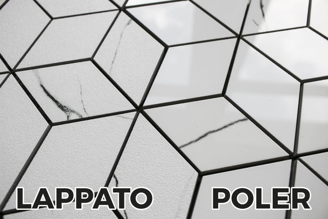 Mosaico in gres su rete per bagno o cucina 30.5 cm x 26.5 cm - Carrara marble poller